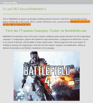 Возможная дата выхода Battlefield 4